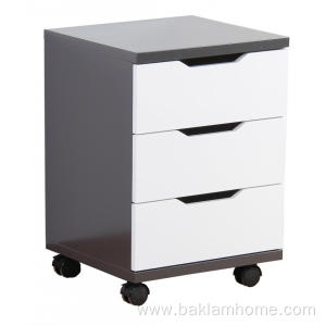 Classic 3 Drawer White Cabinet Furniture With Wheels